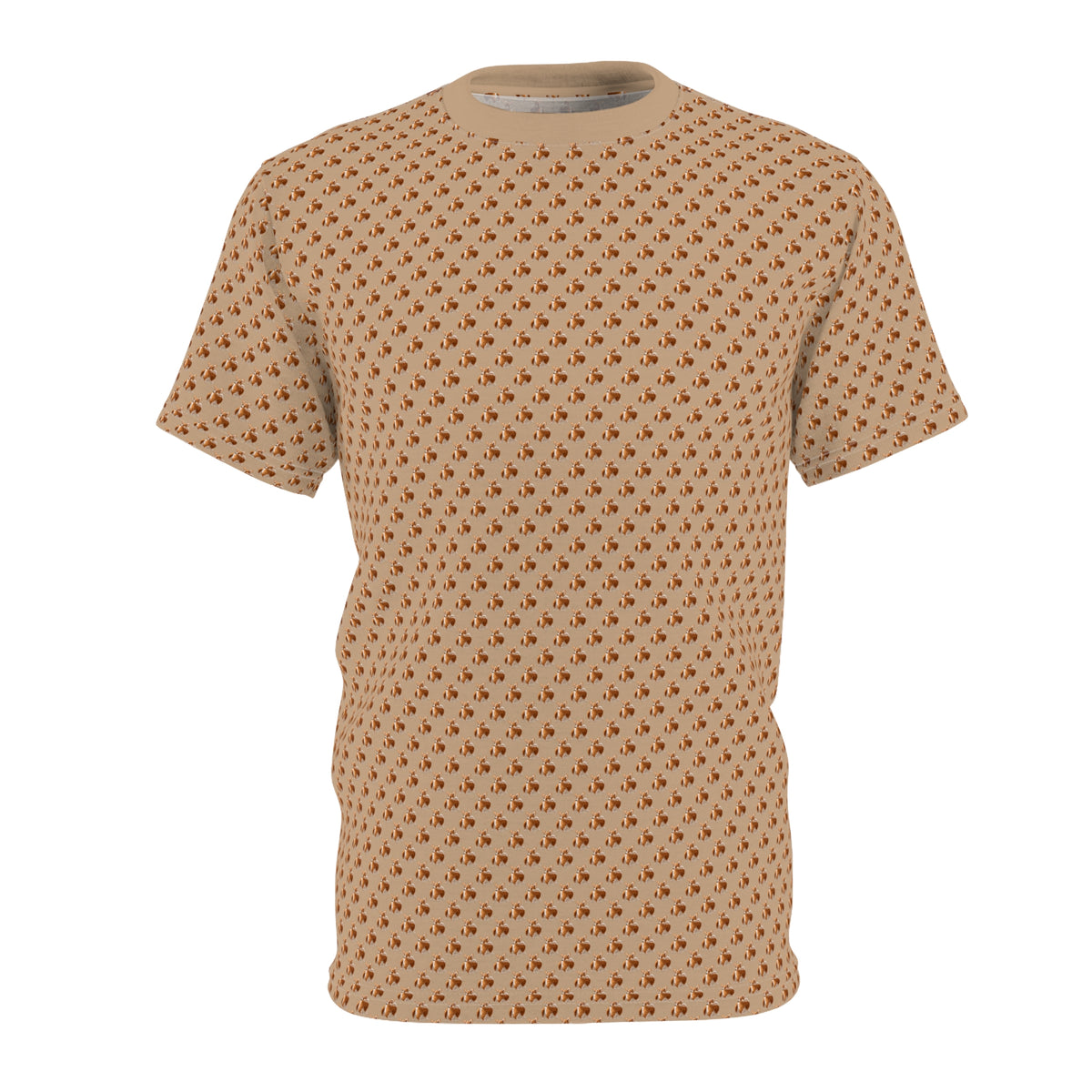 Butt What? Talk To The Butt Contemptuous Corgi Geometric Unisex Bold Designer Tee — Peppy Pup on Latte Cream
