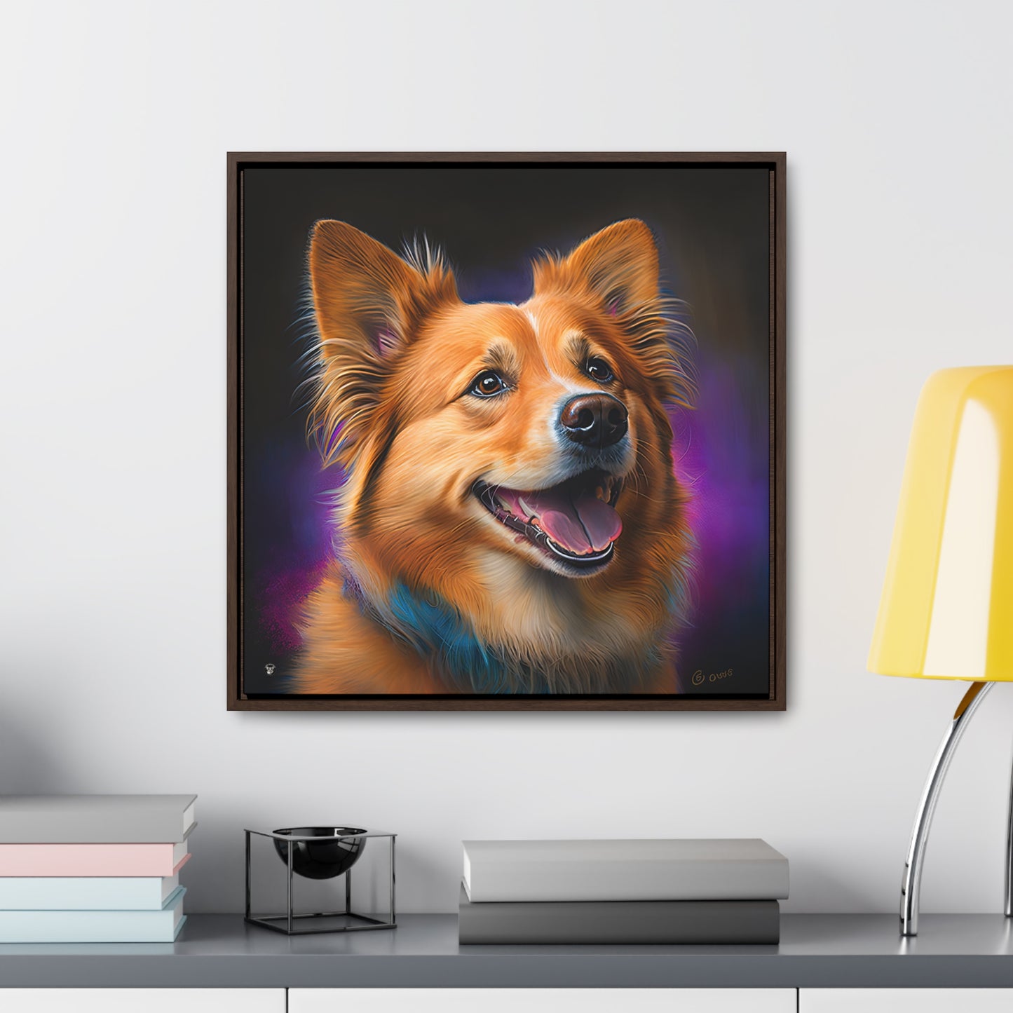 Golden Corgi - Framed on Canvas