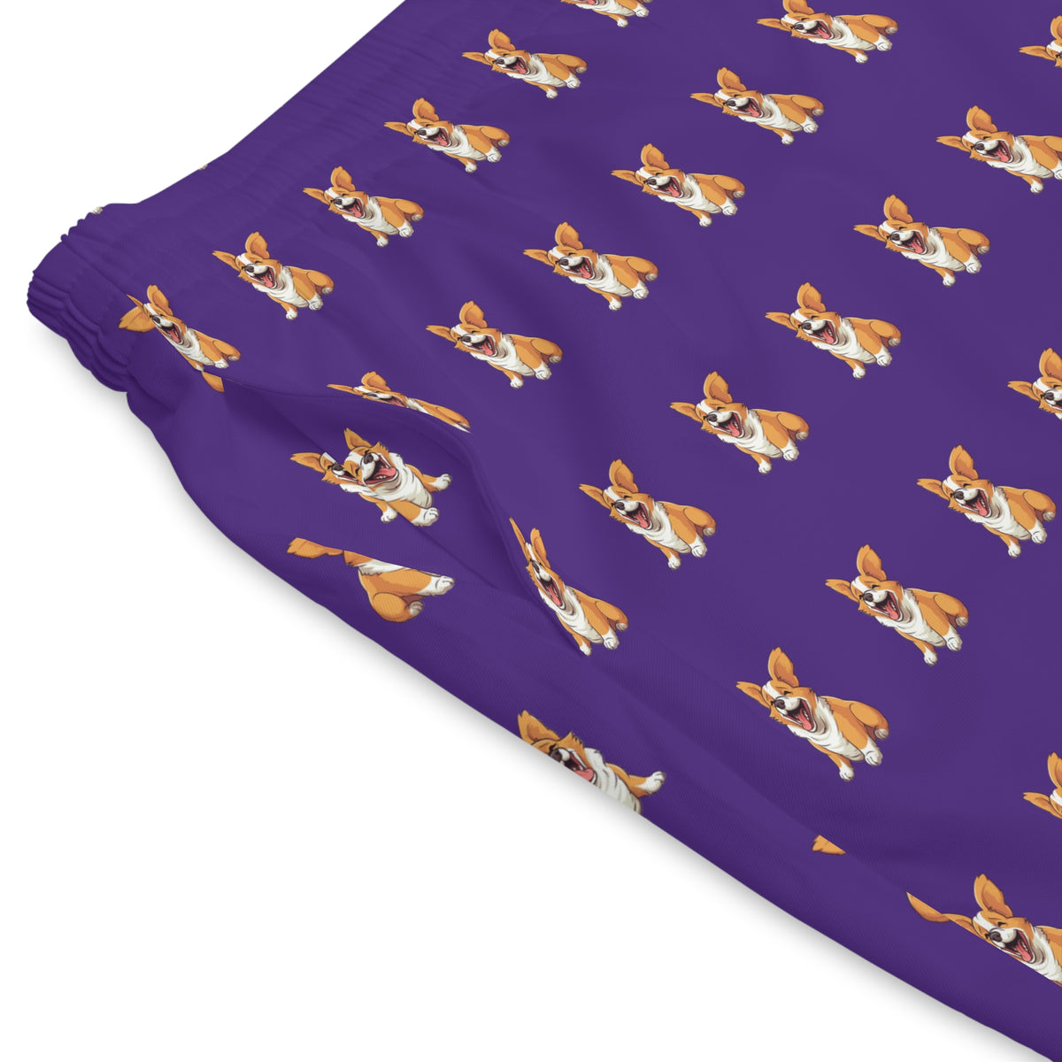 Jolly Jiggling Animated Corgi - Purple Board Shorts