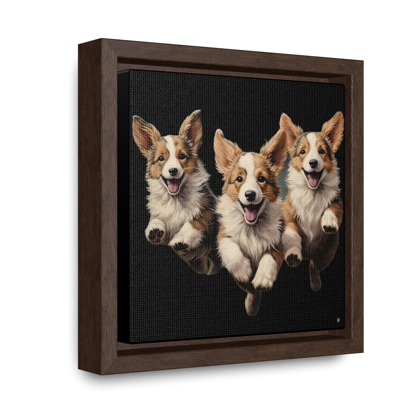 Corgi Enthusiasm - Framed on Canvas