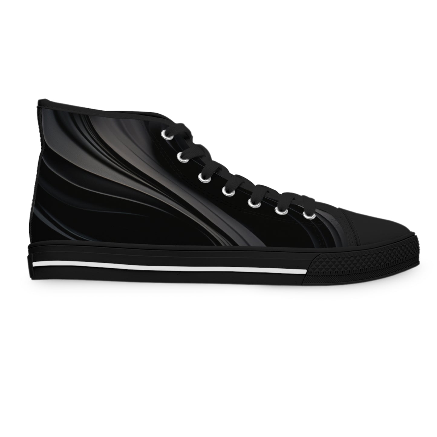 Corgi Potter Magic Wand Women's High Top Casual Black Swirl Canvas Sneakers