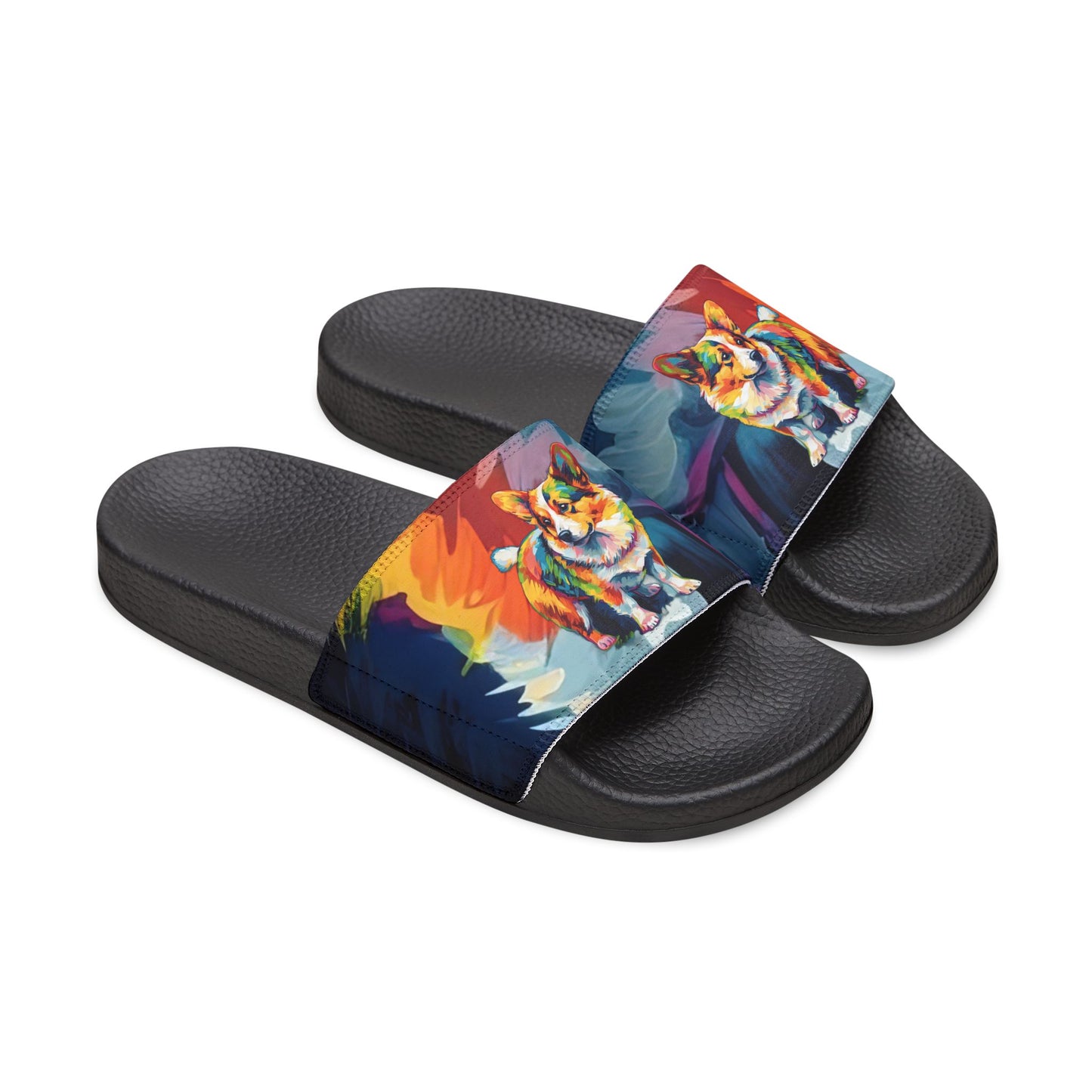 Scouter Corgi Artistic Abstract Men's Slide Sandals - Casual Pool & Beach Slides