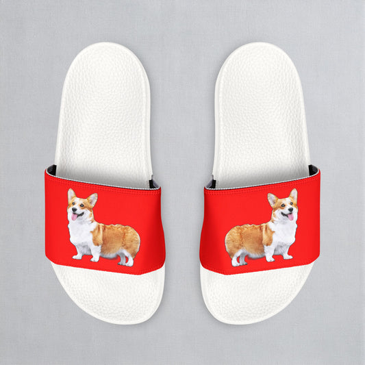 Best in Show Classic Corgi Women's Slide Sandals - Casual Pool & Beach Slides