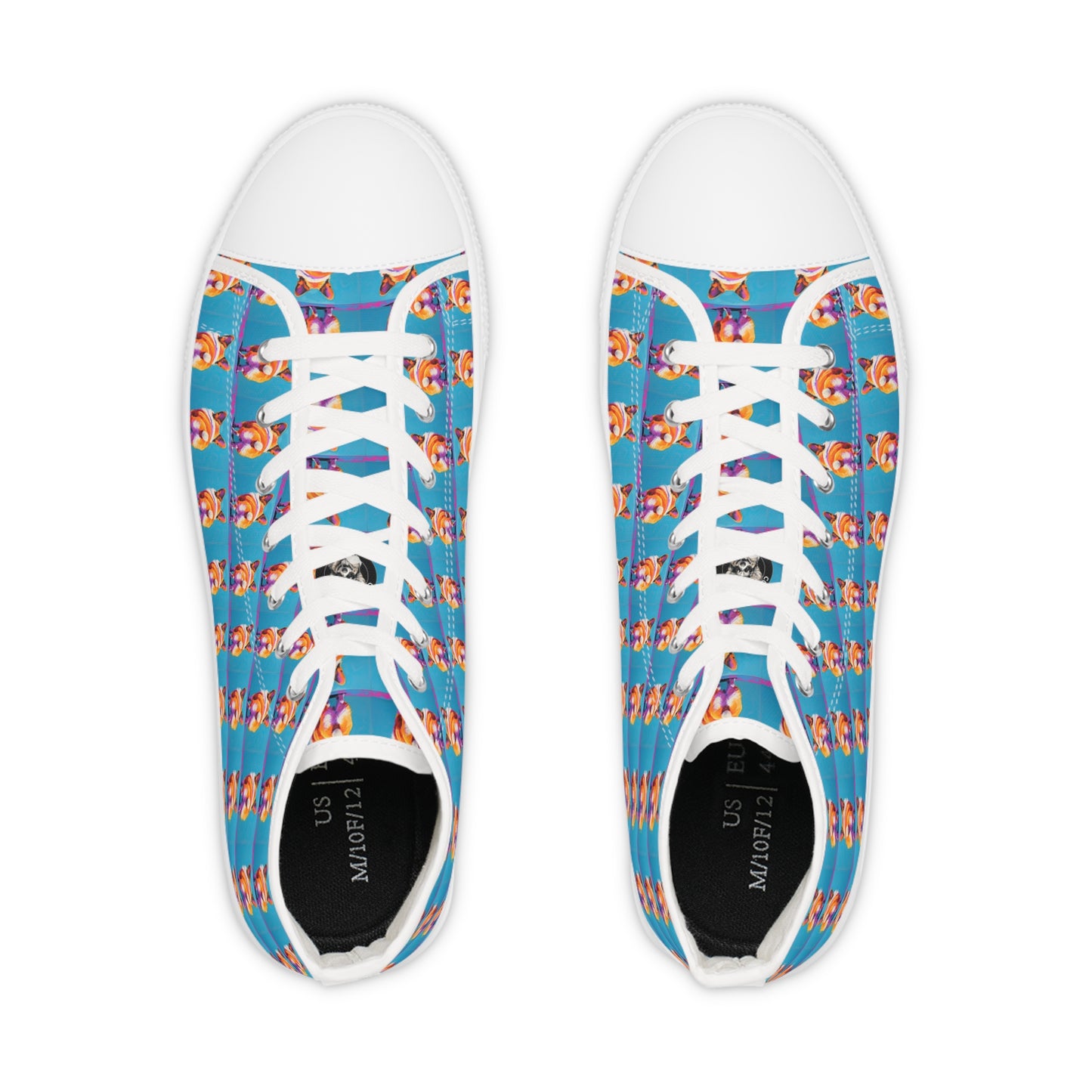 Corgi Butt Mosaic Pattern Men's High Top Casual Canvas Sneakers