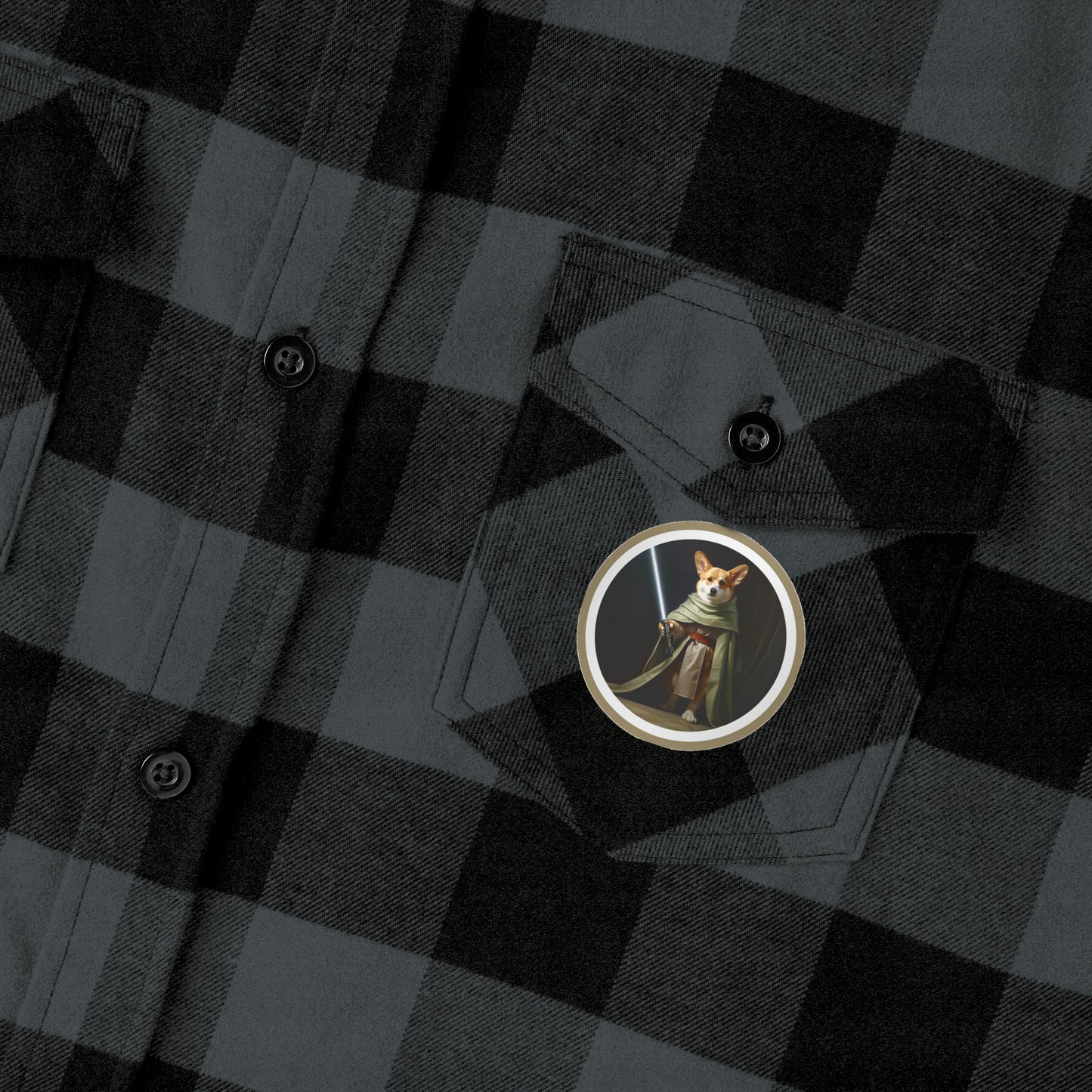 Jedi Corgi - Flannel Shirt