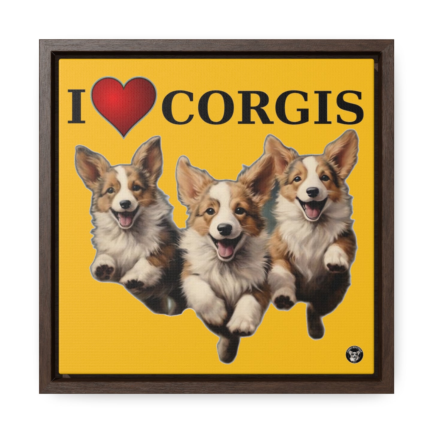 I Heart Corgis - Framed on Canvas