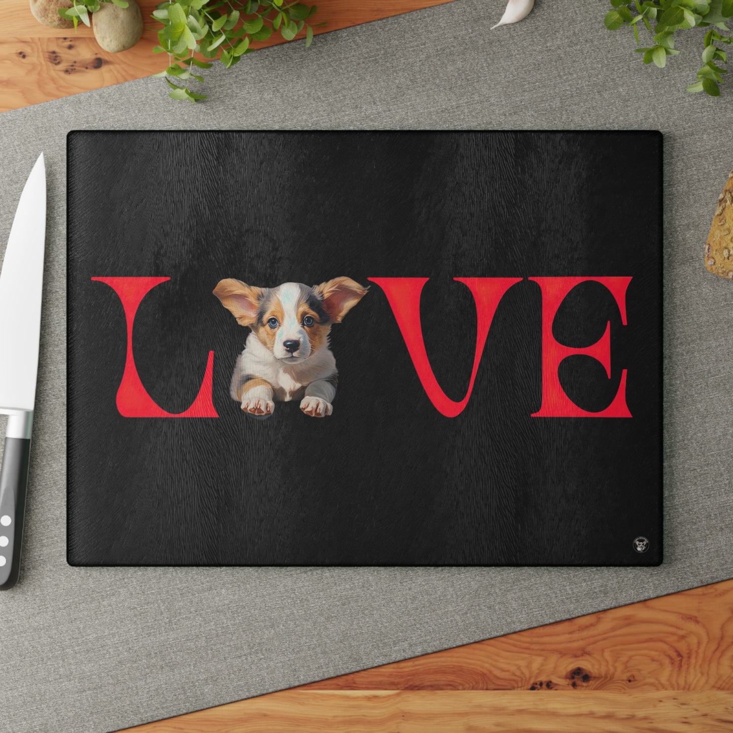 LOVE - Glass Cutting Board