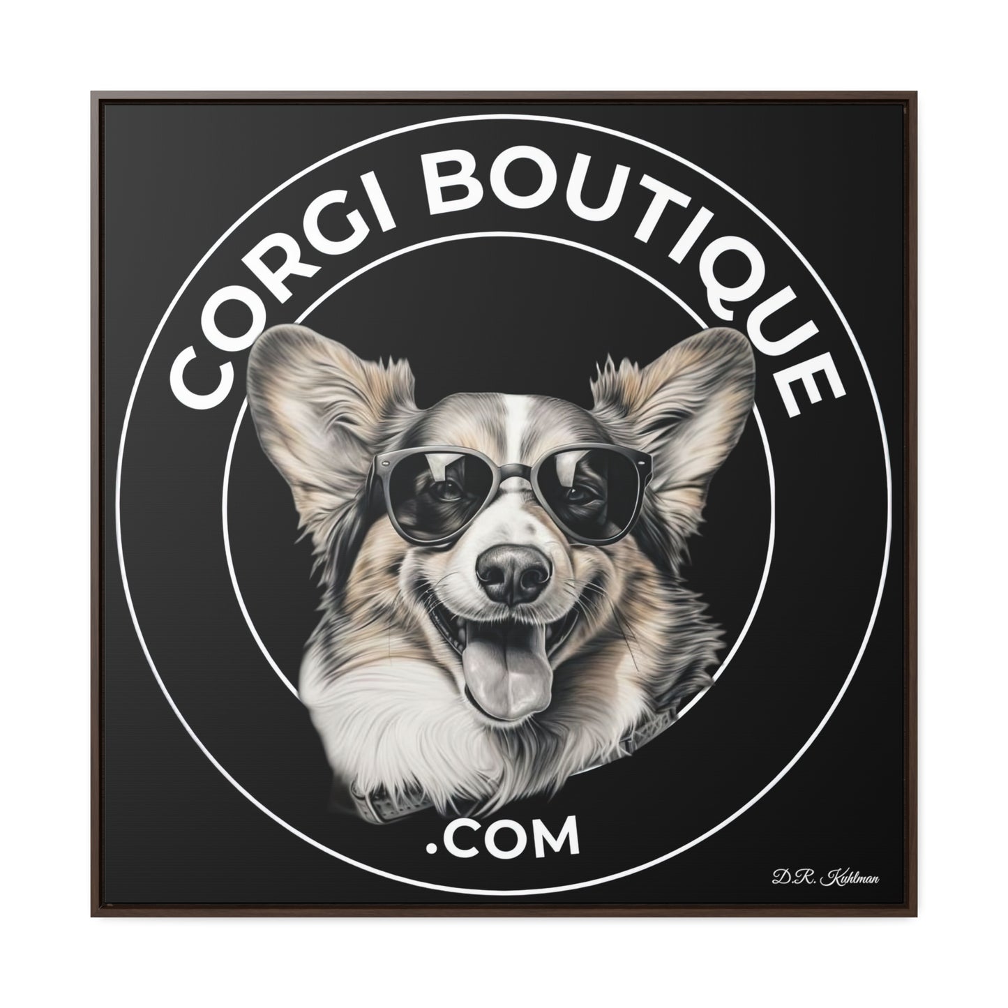 Corgi Boutique - Framed on Canvas
