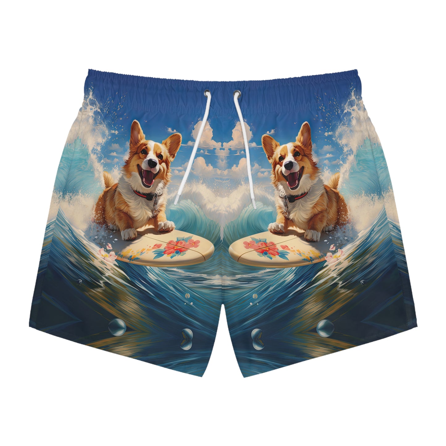 Cowabunga Corgi Swim Trunks