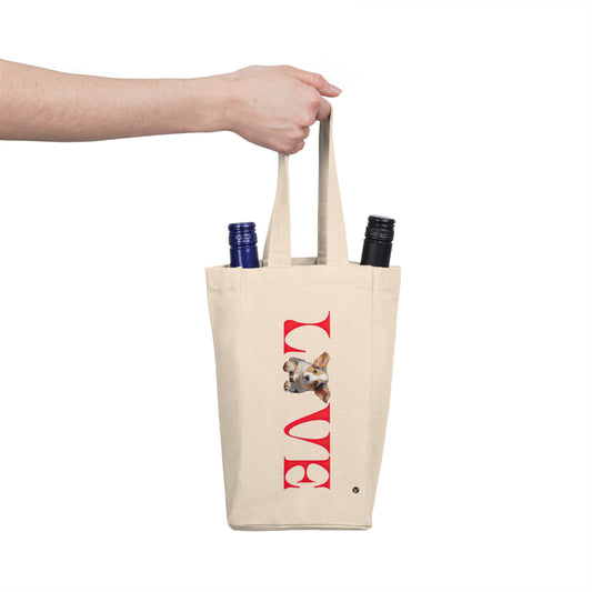 LOVE - Double Wine Bottle Tote Bag