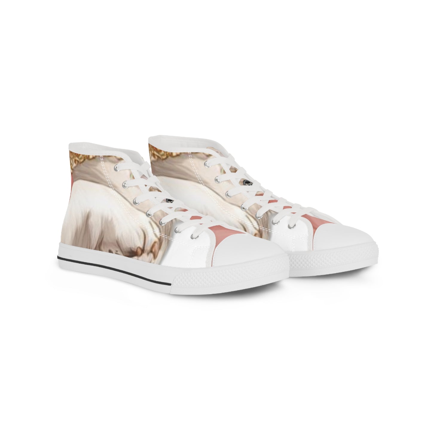 Soft Beg & Blush Corgi Paws High Top Casual Canvas Sneakers for Men