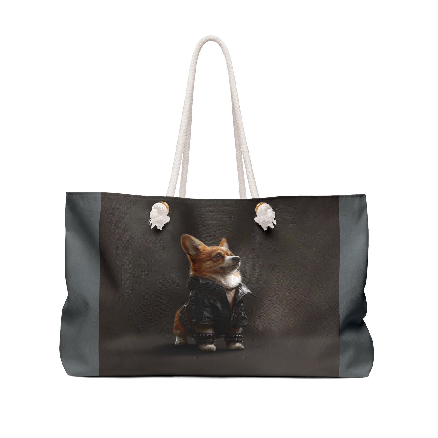 Leader of the Pack Corgi Weekender Beach Bag – Biker Themed Travel Tote