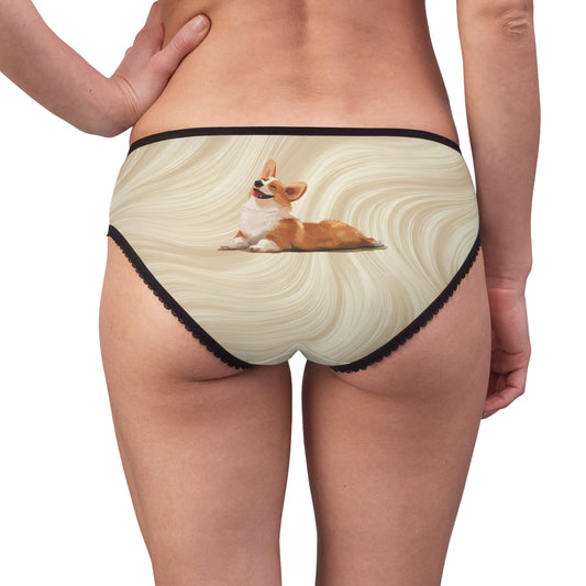 Giddy Sploot Panties - Creamy Champagne Corgi Undies