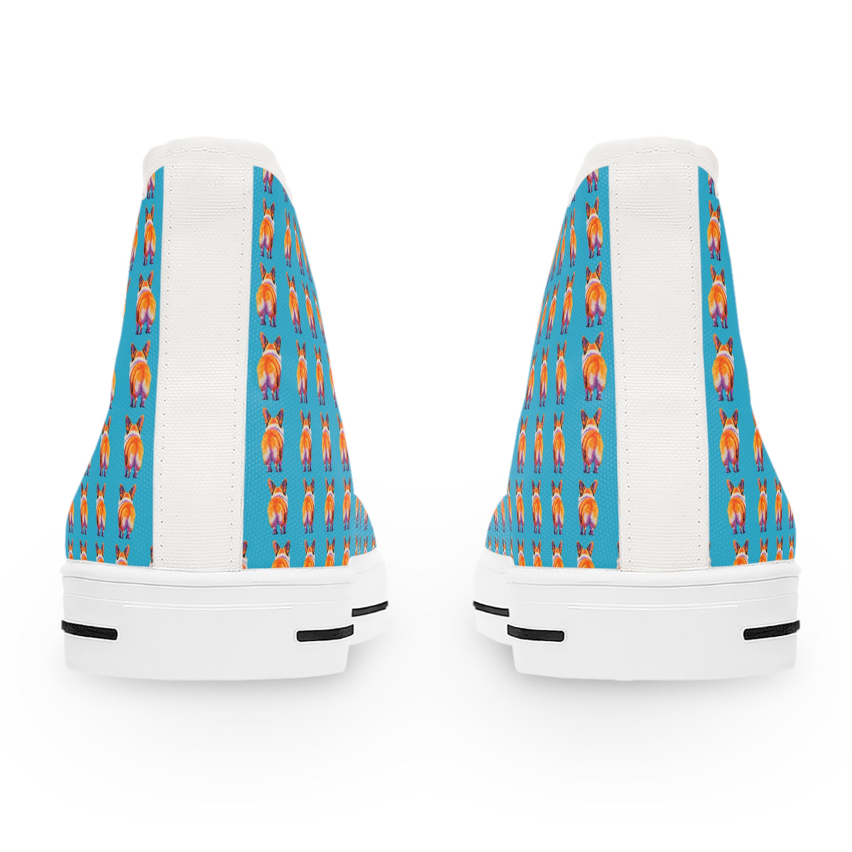 Corgi Butt Stripes Artistic Portrait Women's High Top Casual Canvas Sneakers