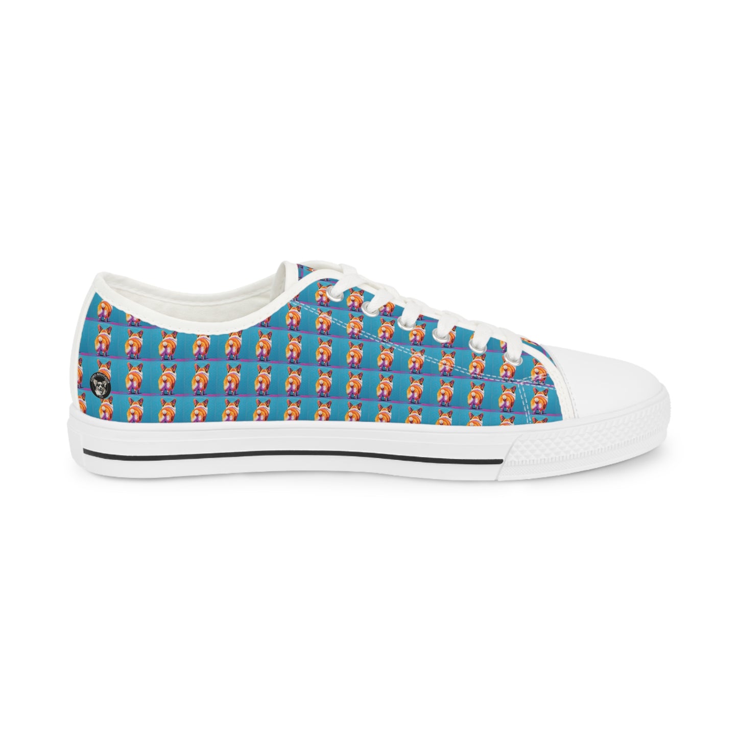 Corgi Butt Mosaic Pattern Men's Low Top Casual Canvas Sneakers