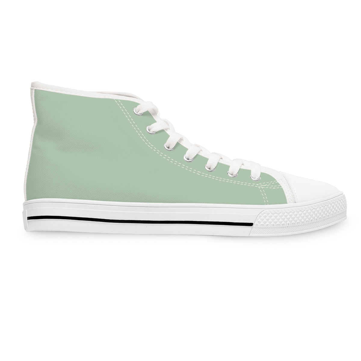 Corgi Classico Women's High-Top Sneakers - Watercolor Wiggler on Momo Mint Canvas with Flaxen Fawn Fur-Effect Tongues