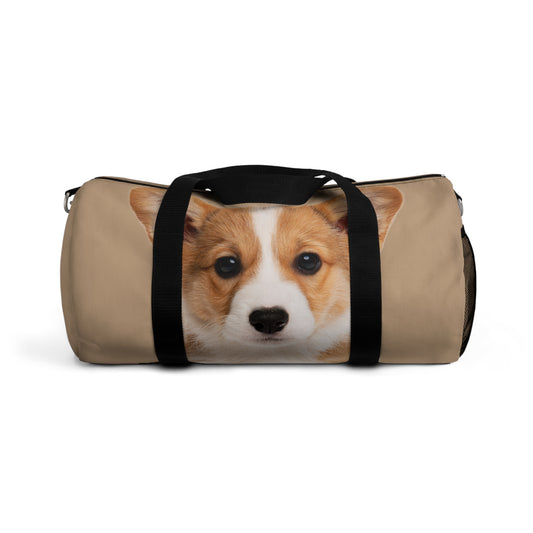 Delightfully Precious Corgi Puppy Duffel Bag - Cute Tan Corgi Travel Gym Bag