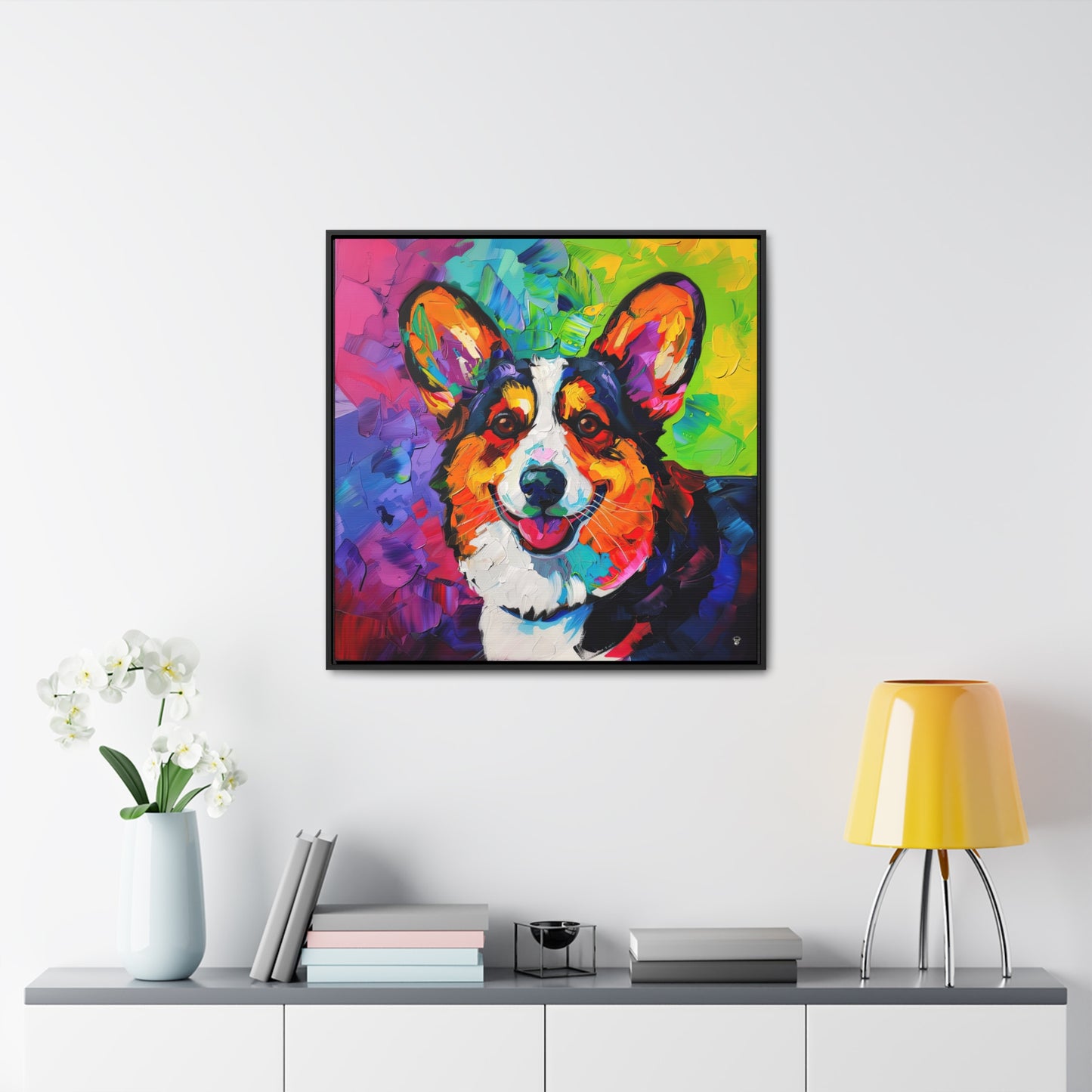 Colorful Cardigan - Framed on Canvas