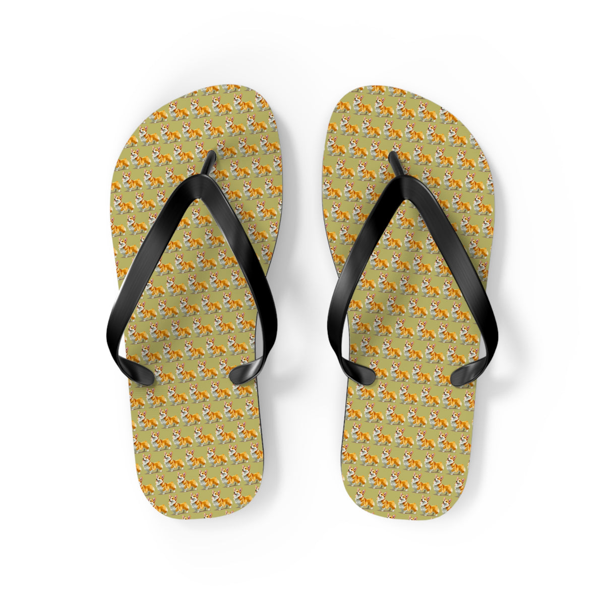 The Queen's Corgi Companion Repeater Pattern Flip-Flops - Cool Corgi Sandals