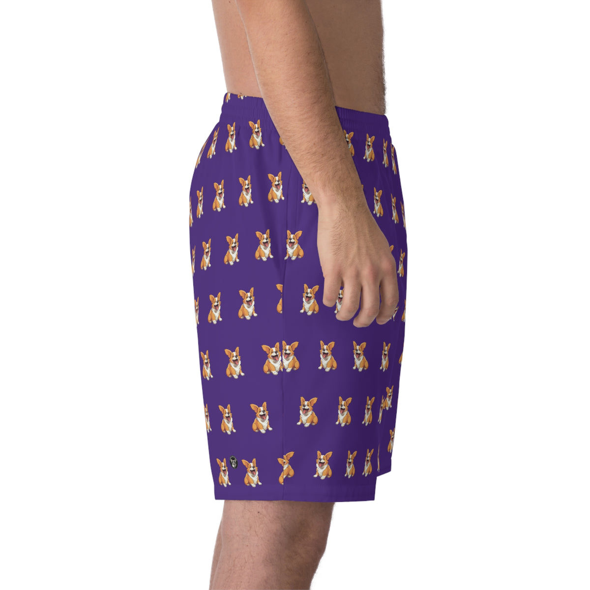 Jolly Jiggling Animated Corgi - Purple Board Shorts