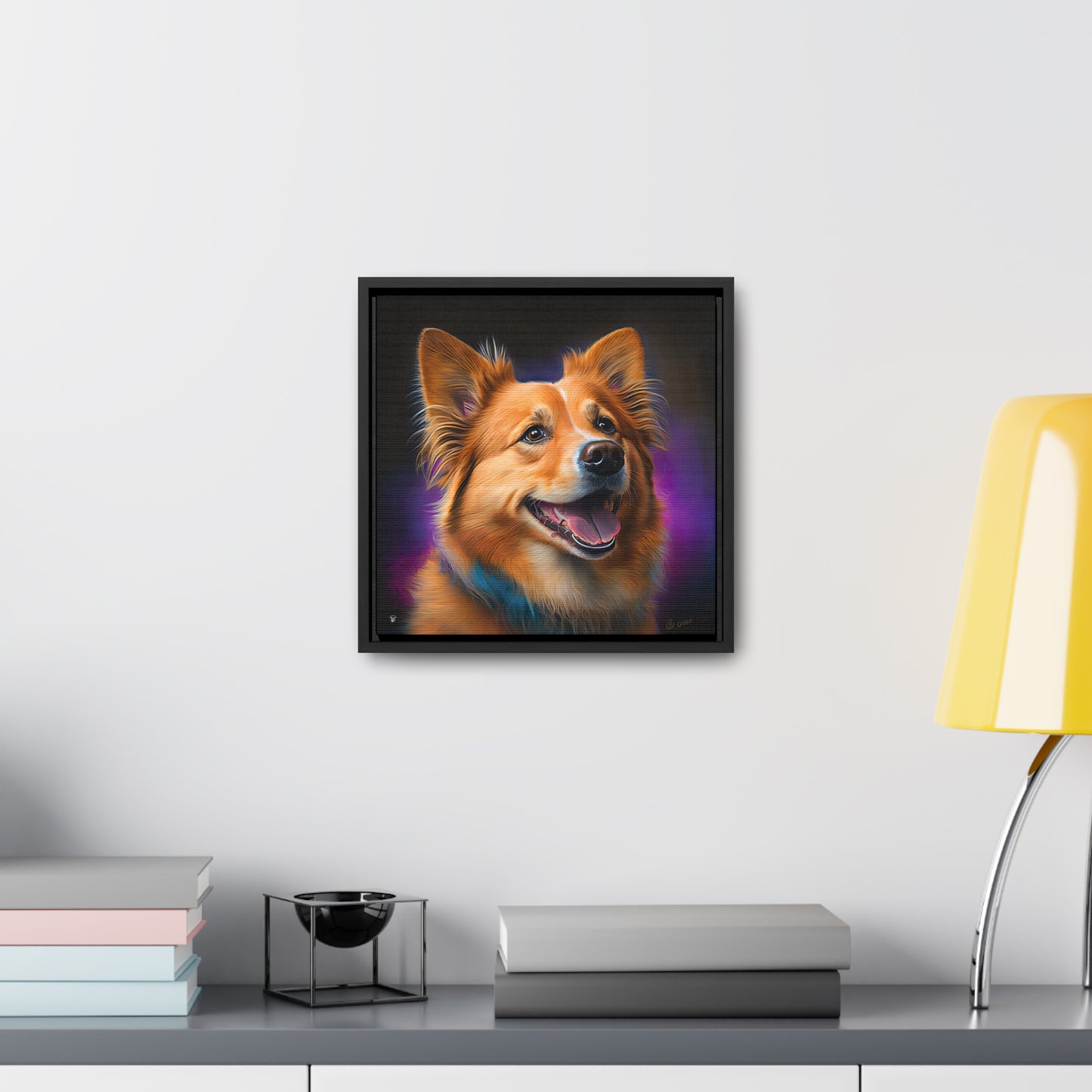 Golden Corgi - Framed on Canvas