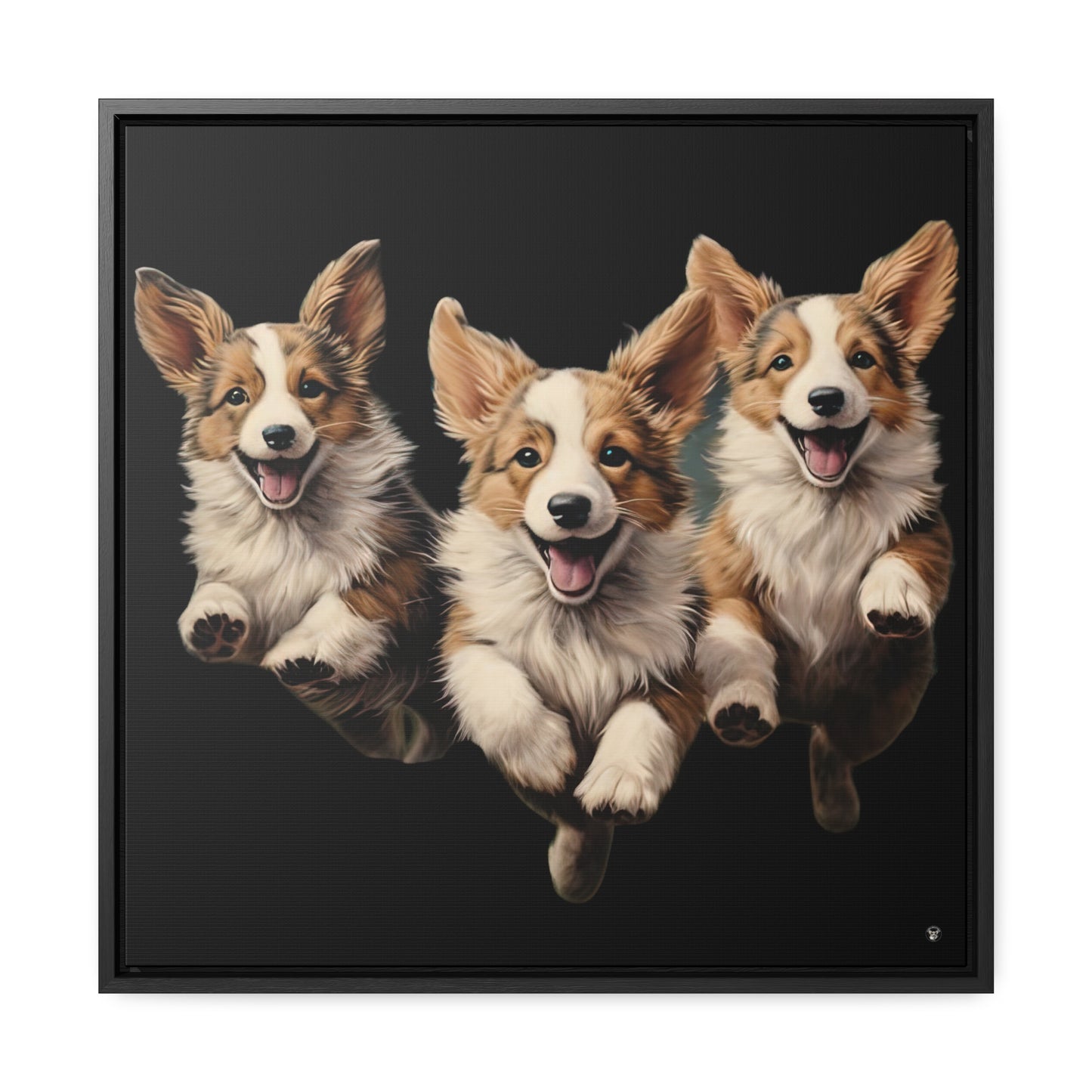 Corgi Enthusiasm - Framed on Canvas