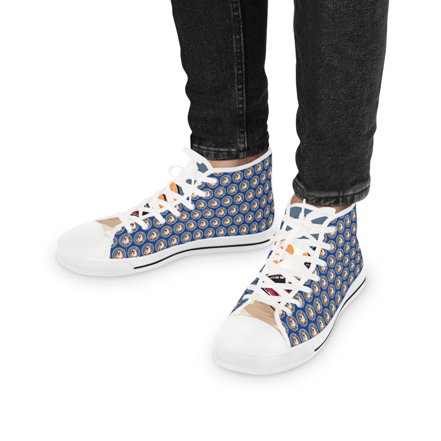 Comical Corgi Mosaic - Men's High Top Sneakers