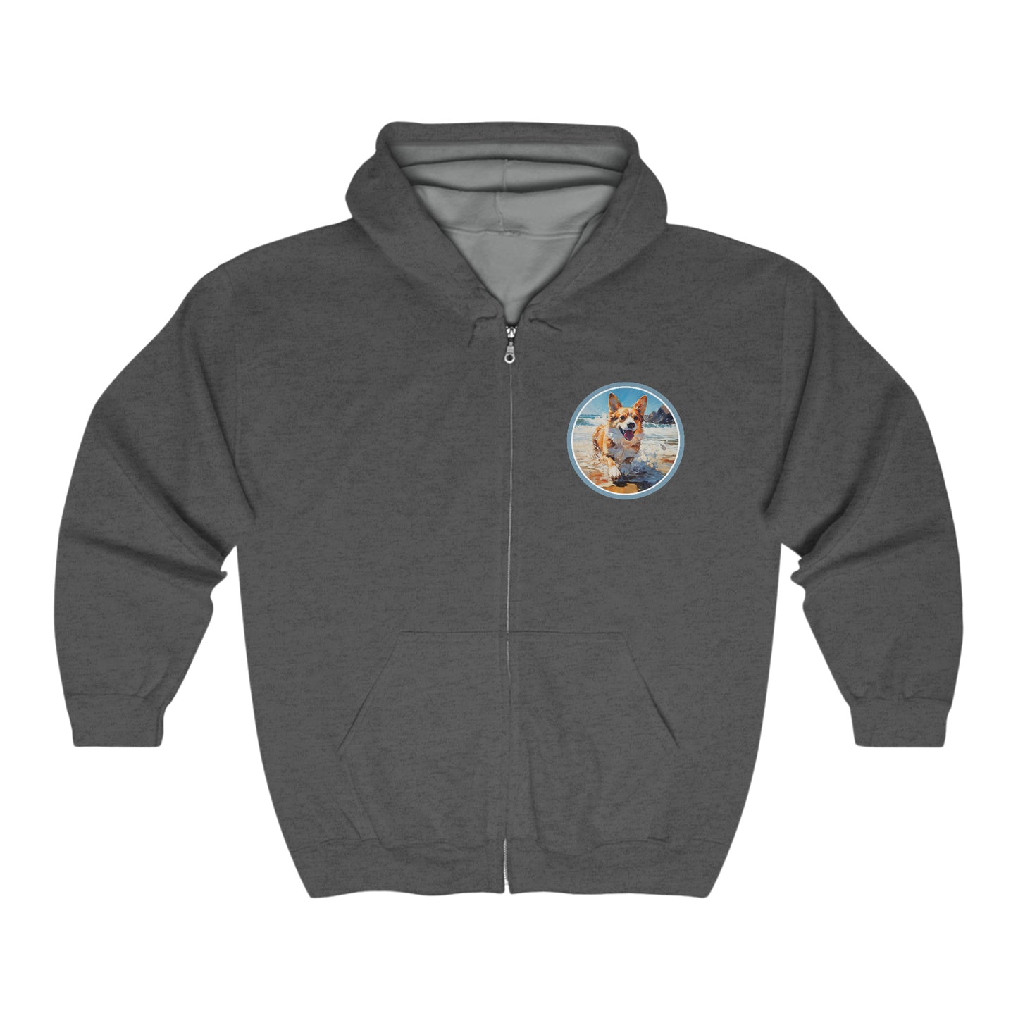 Coastal Corgi - Zip Hoodie