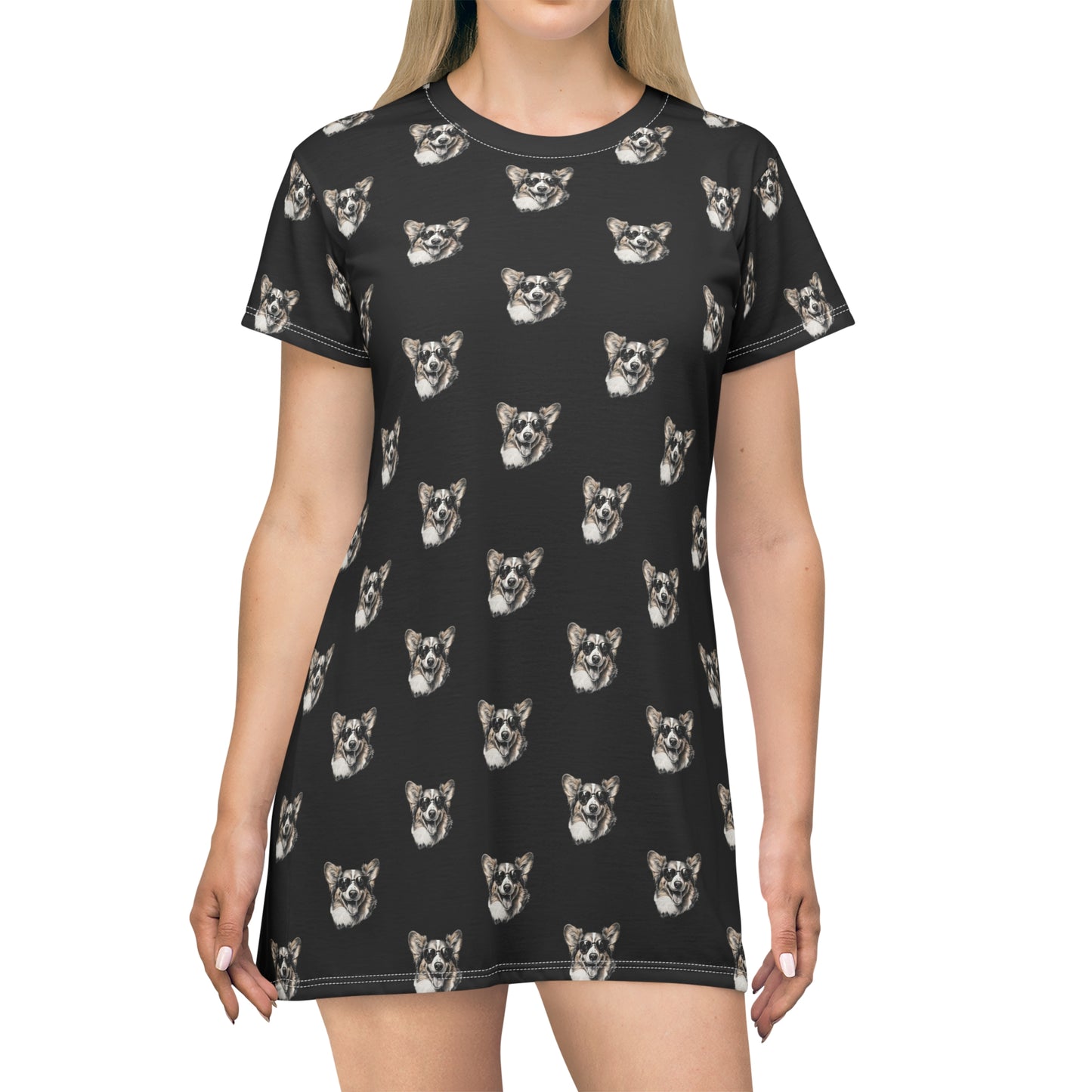 Corgi Cool Mosaic - T-Shirt Dress