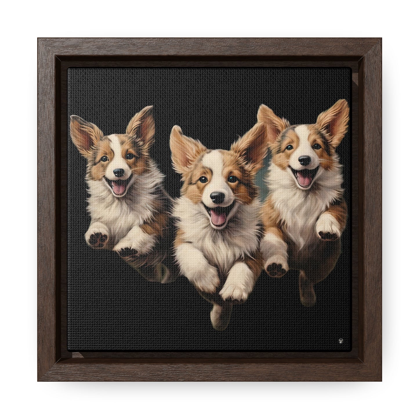 Corgi Enthusiasm - Framed on Canvas