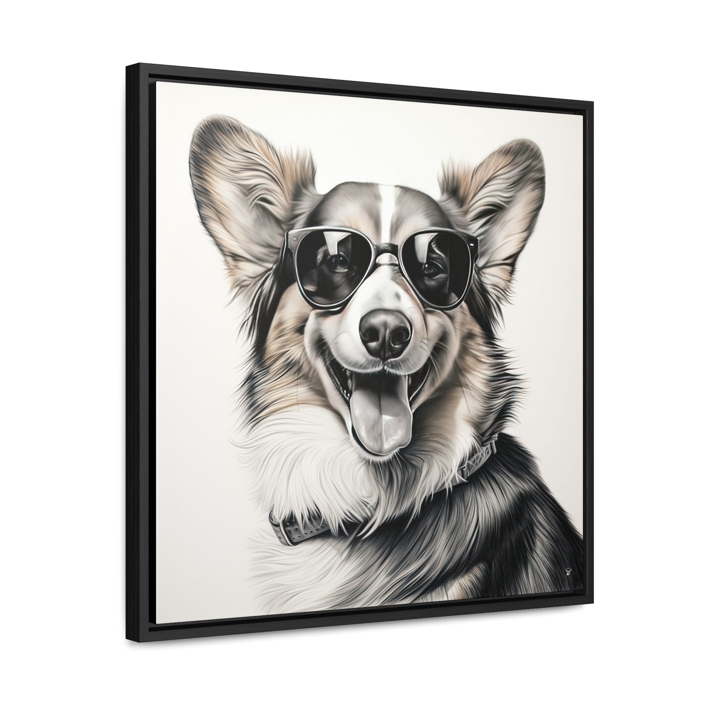 Corgi Cool - Framed on Canvas