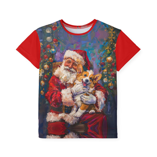 Christmas Corgi Kid's Sports Tee