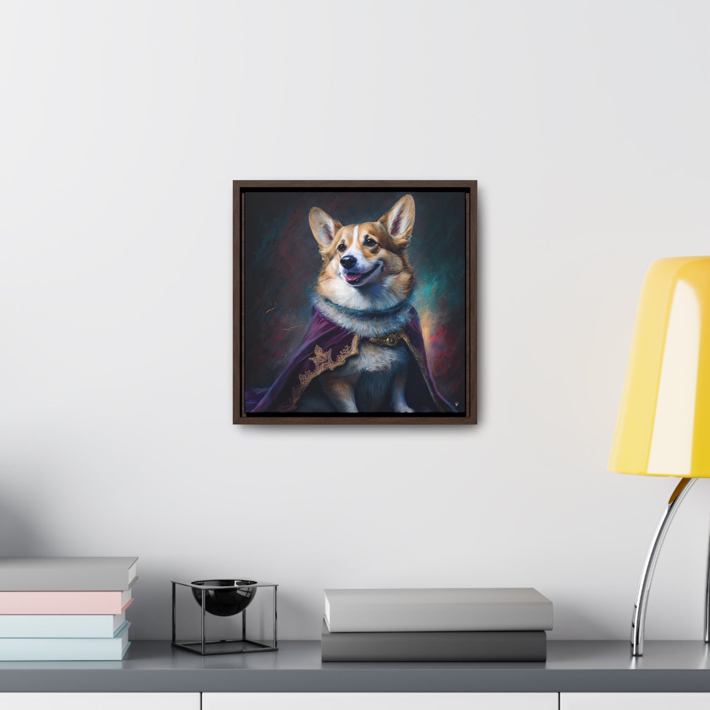 Corgi Royalty - Framed on Canvas