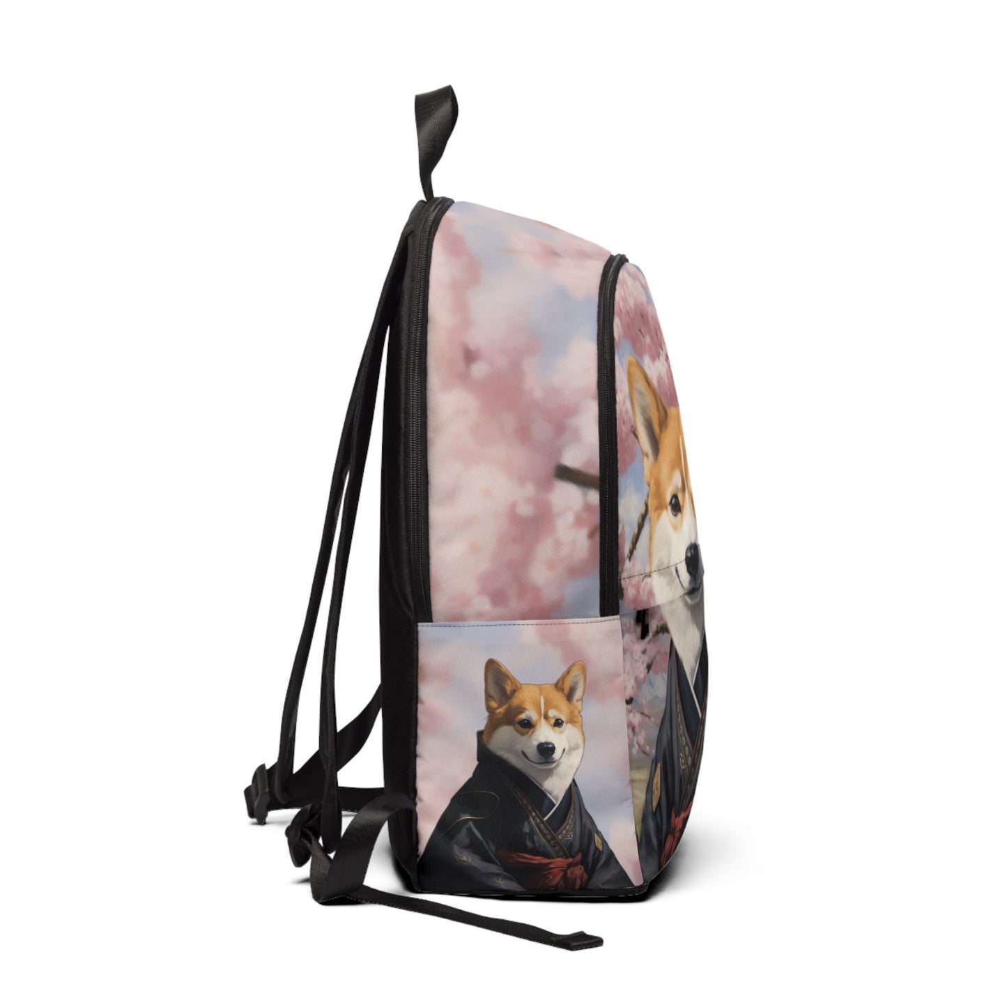 Samurai Corgi Cherry Blossom Backpack — Japanese Corgi Rucksack