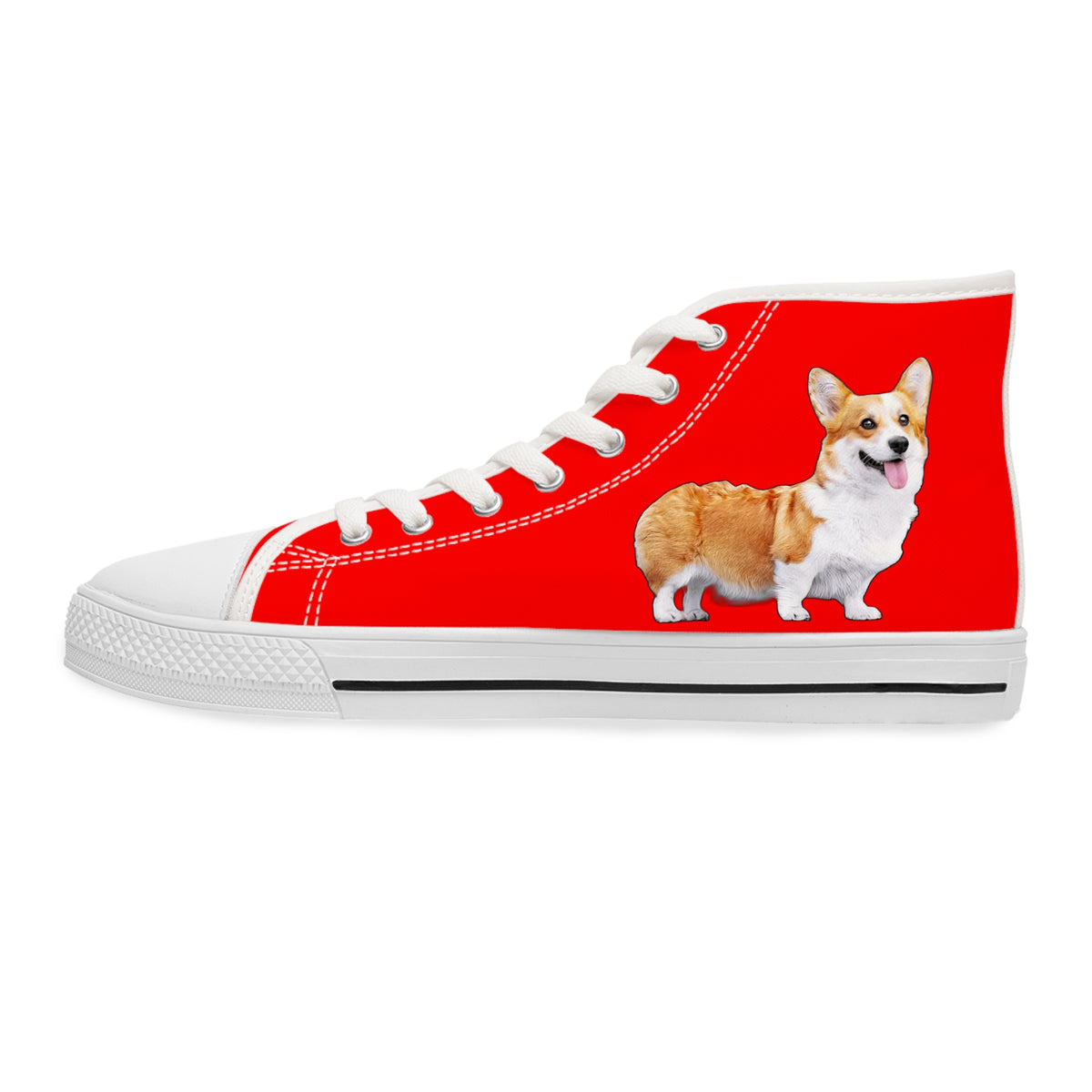 Best in Show Women's High Top Red Corgi Sneakers