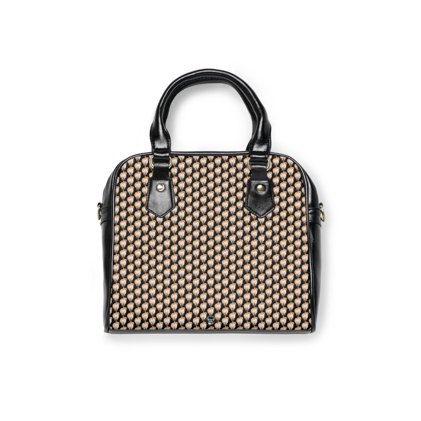 Baby Got Back Wiggle Woven Pattern Black Shoulder Handbag