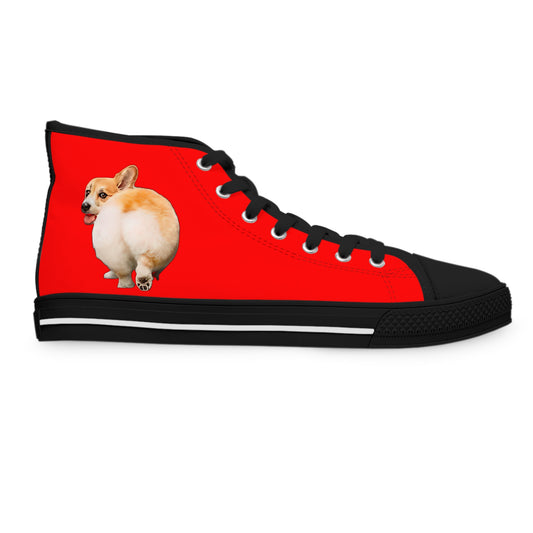 Baby Got Back Mid-Wiggle Women's High Top Casual Red Canvas Sneakers