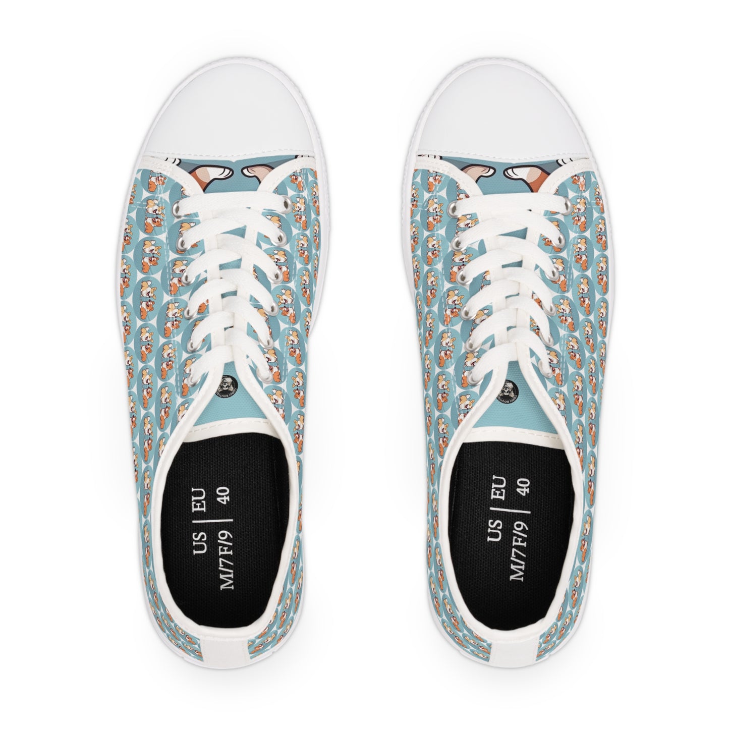 Corgi Couple Mosaic - Women's Low Top Sneakers