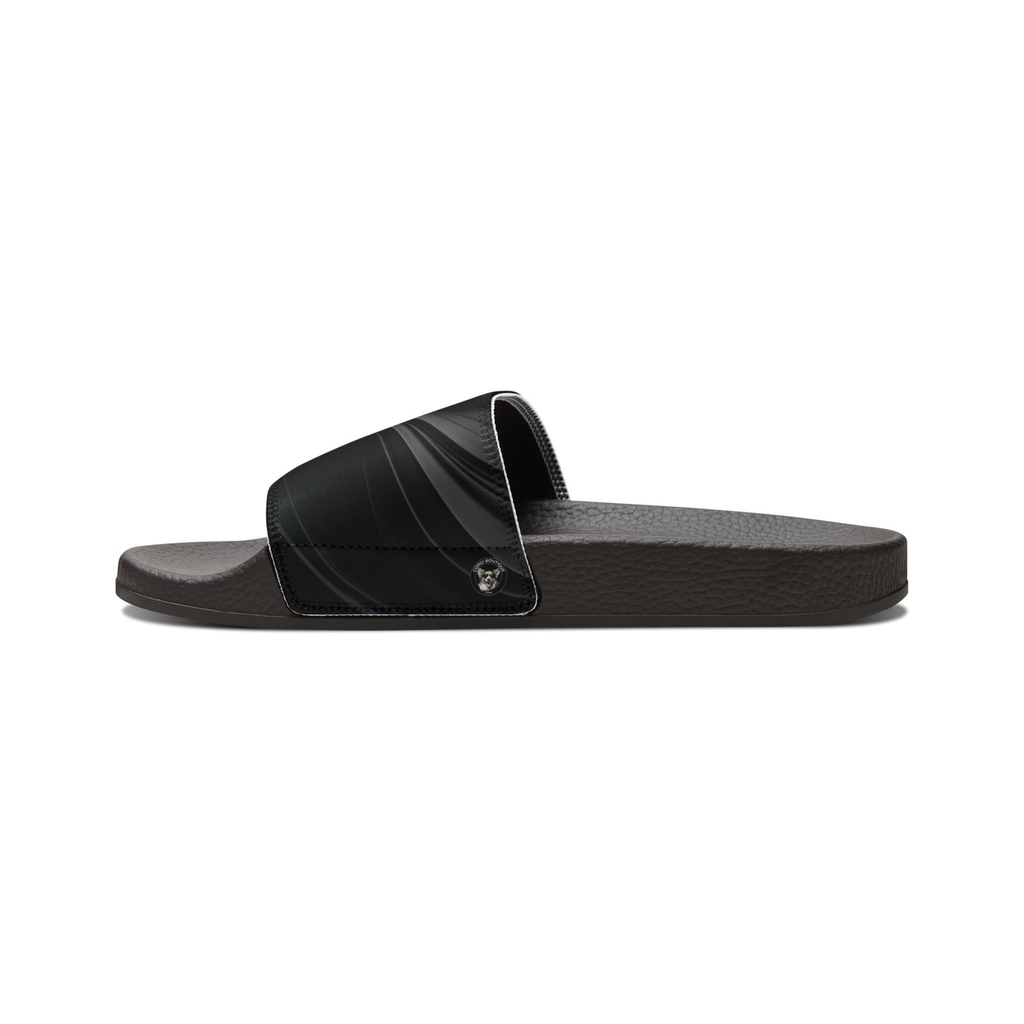 Samurai Corgi on a Black Wave Women's Casual Slide Sandals - Pool & Beach Slides