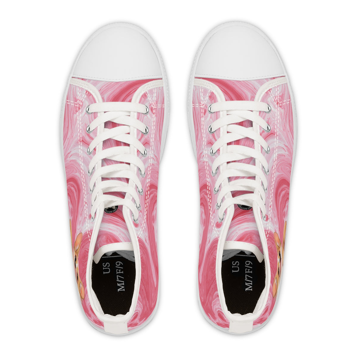 The Cuddle Connoisseur Women's High-Top Sneakers - Strawberry Swirl Canvas