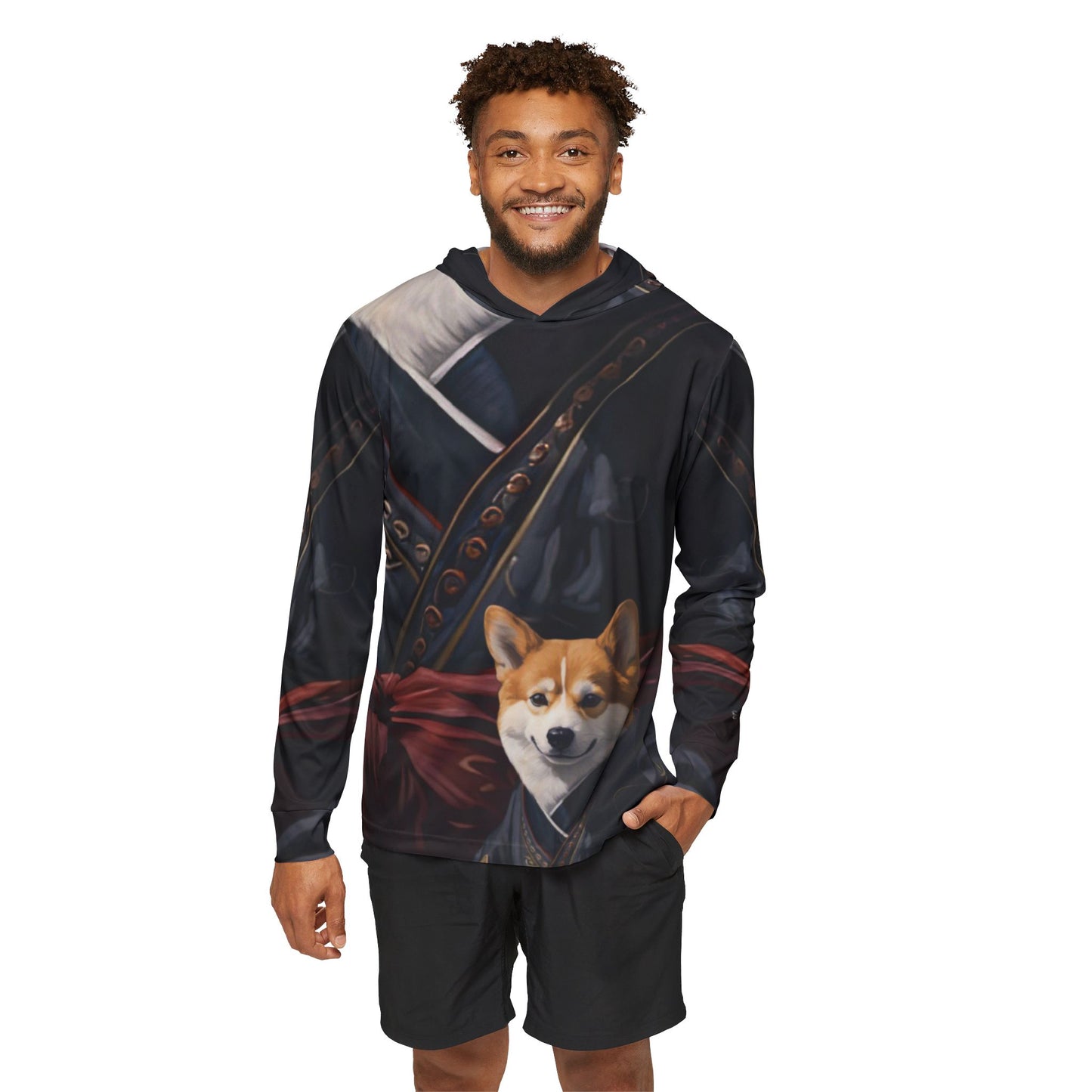 Sweat à capuche léger Ninja Corgi