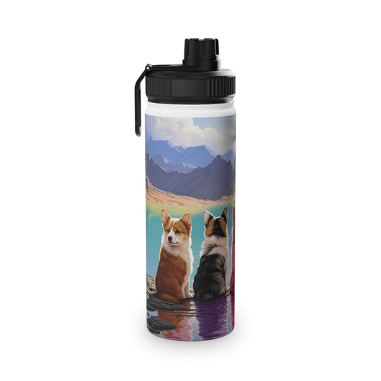 Corgi Lake - Water Bottle with Sport Lid