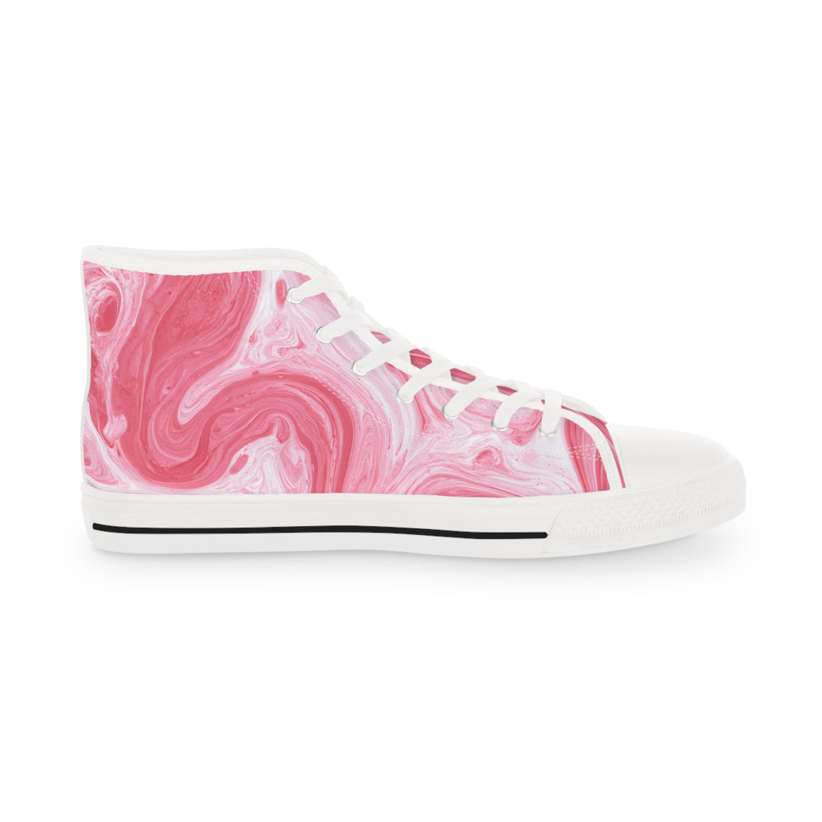 The Cuddle Connoisseur Men's High-Top Sneakers - Strawberry Swirl Canvas
