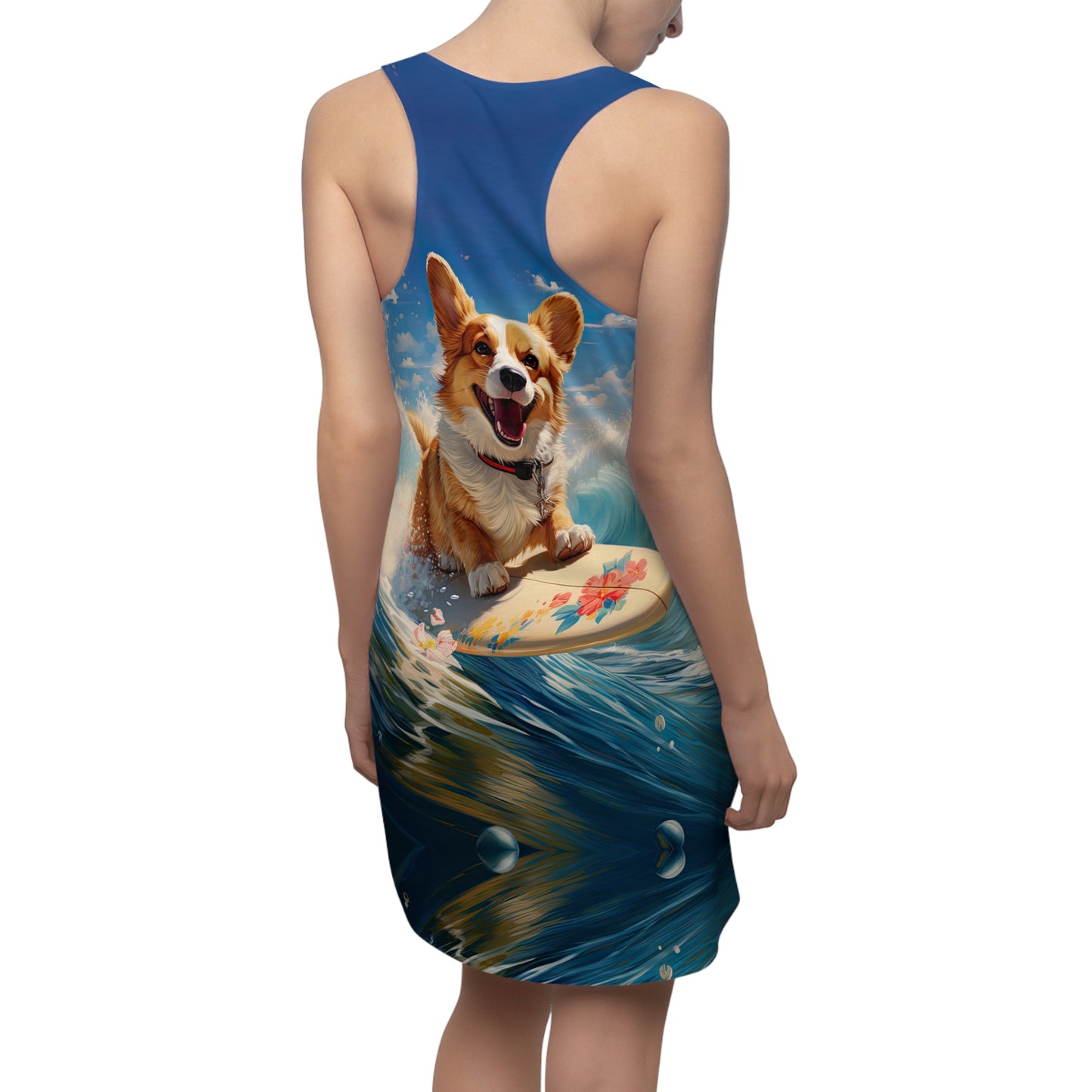 Cowabunga Corgi Racerback