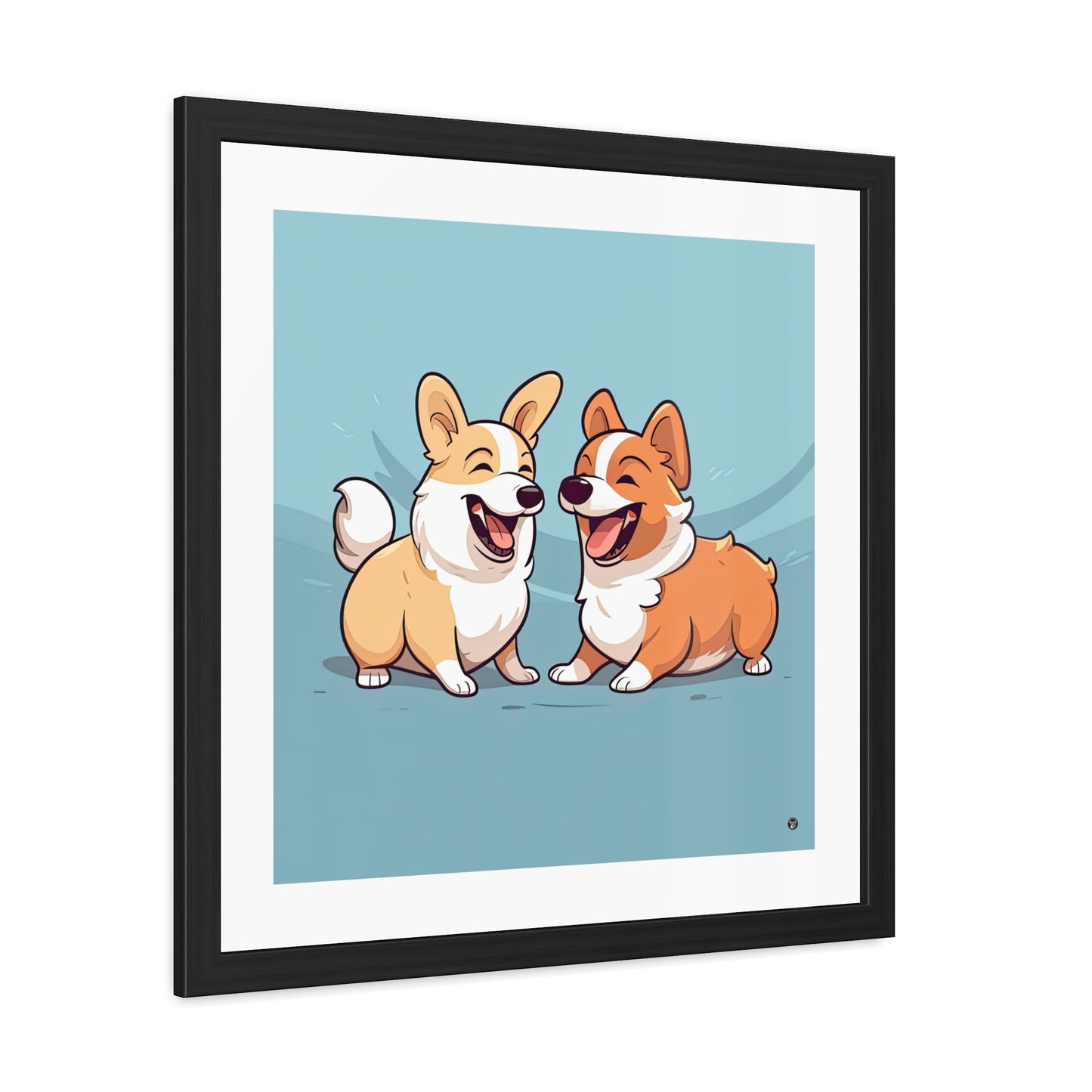 Impression encadrée "Couple de Corgis"