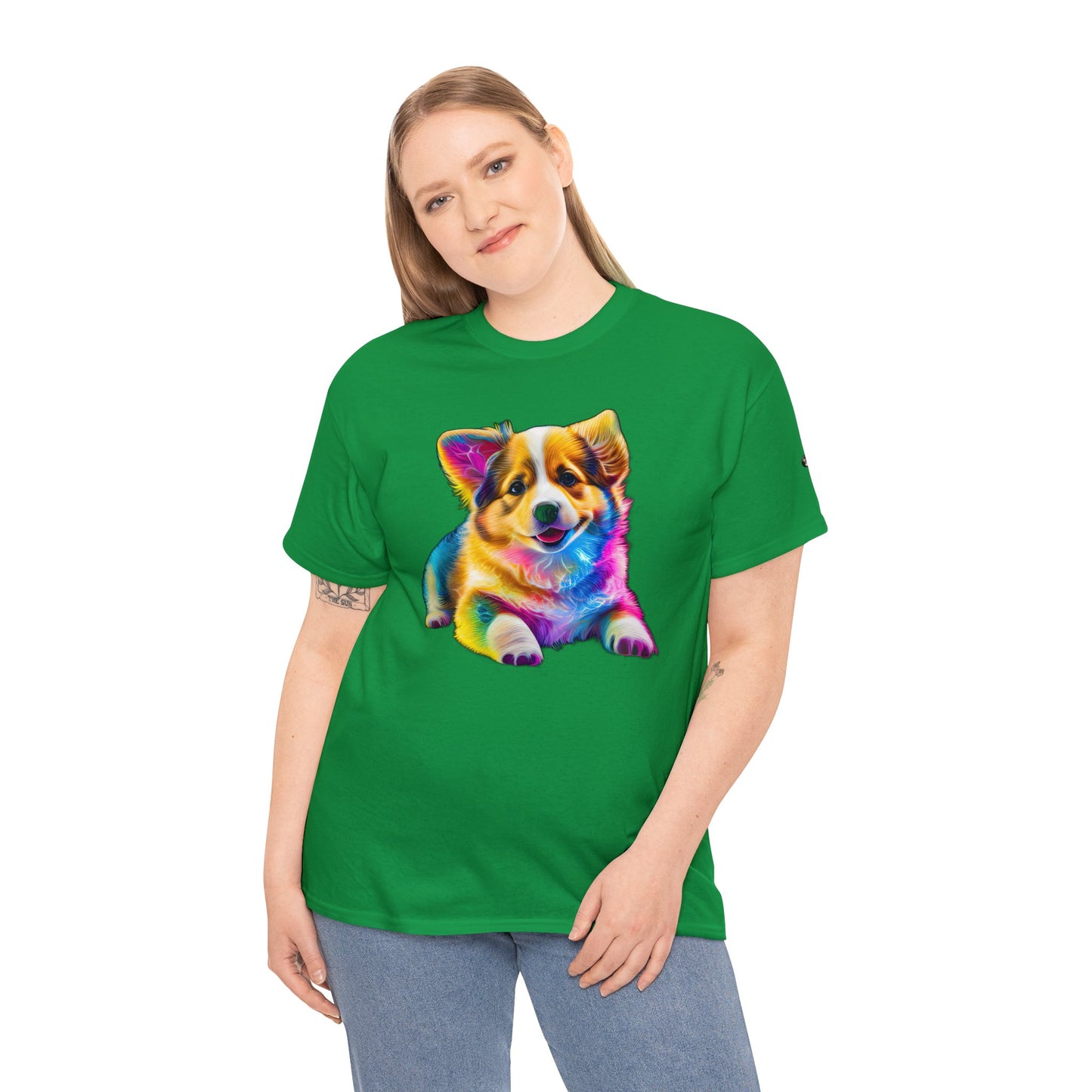 Colorful Corgi - Unisex Heavy Cotton Tee