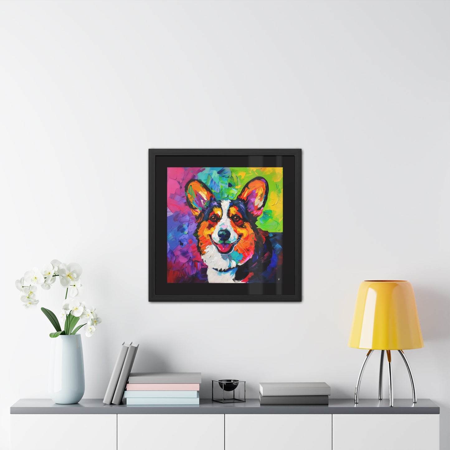 Color Me Corgi Framed Print