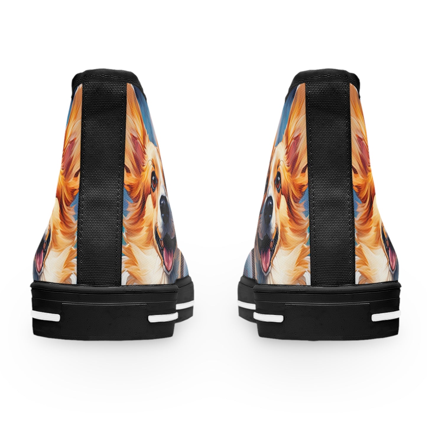 Corgi & Big Ben in London Women's High Top Casual Canvas Sneakers