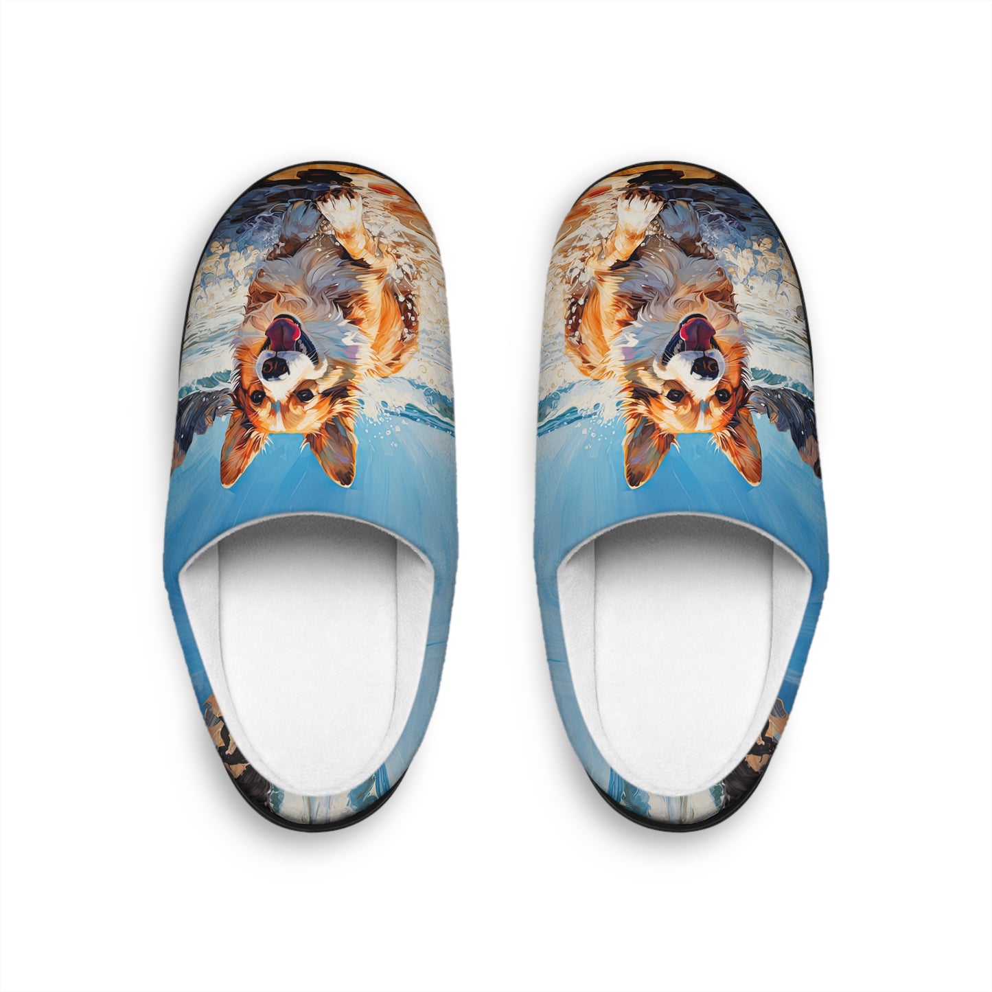 Coastal Corgi Men's Slippers