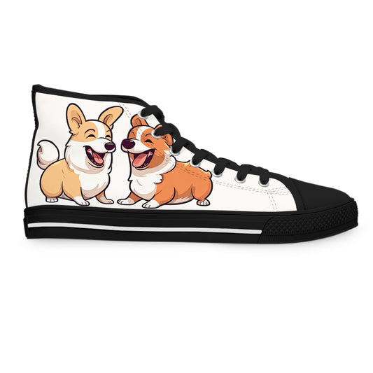 Corgi Couple - Women's High Top Sneakers